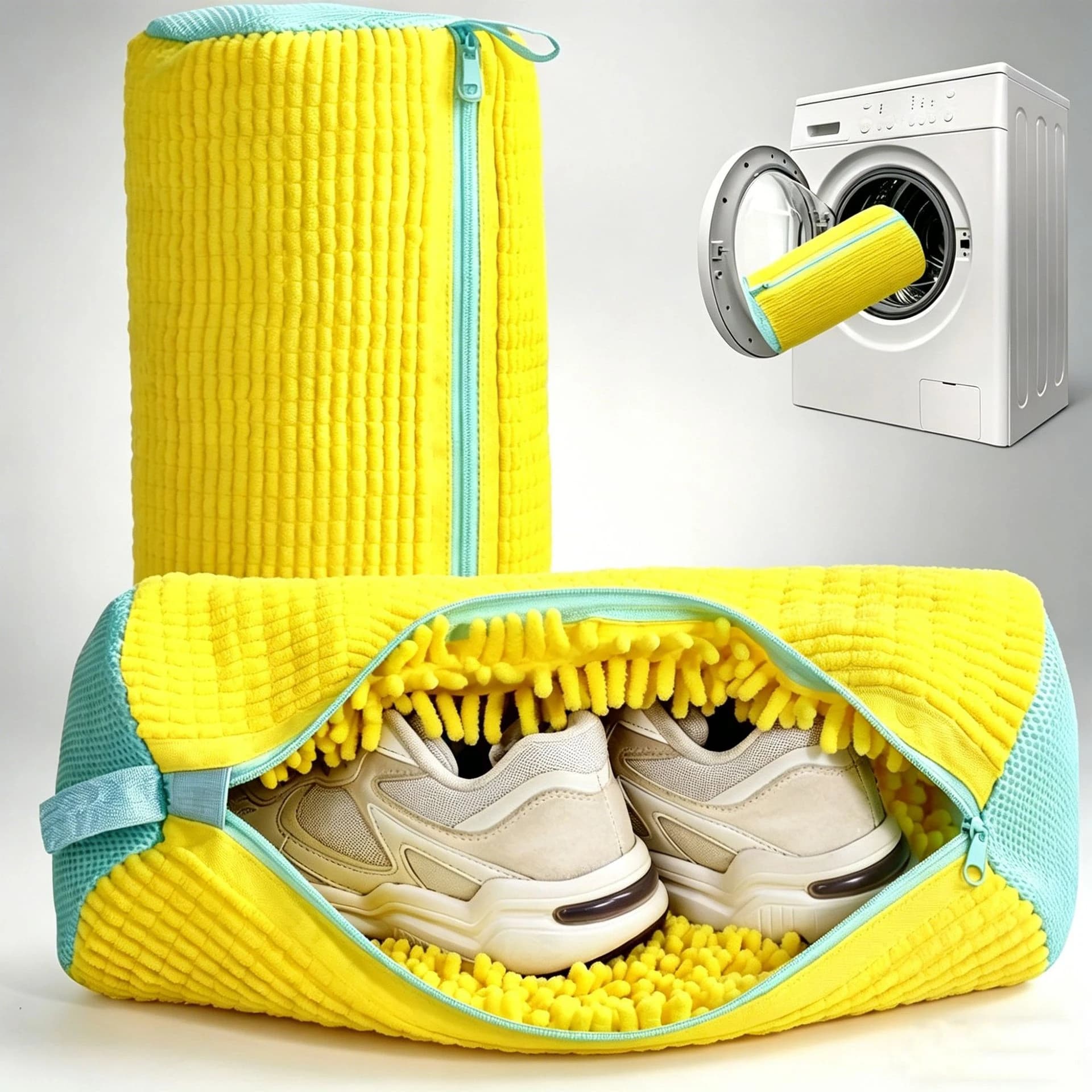 1/2/4PCS Reusable Shoe Washing Bag, Double-sided Chenille Laundry Shoe Bag, Anti-deformation Shoe Wash Protector Bag for Sneaker