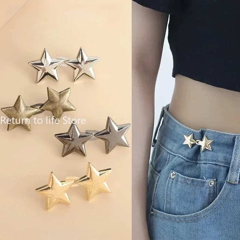 1pc Jeans Bottone Clip Regolabili per Pantaloni Gonne Vita Tenditore Fibbia Bottone A Pressione Regolatore Pantaloni Spille Pulsante Retrattile Nuovo