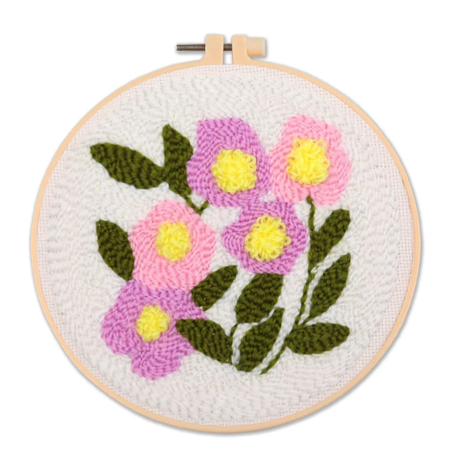 Danolapsi Punch Needle Embroidery Starter Kit, Fabric with Pattern, Yarns and Embroidery Hoops, Ideal Gifts