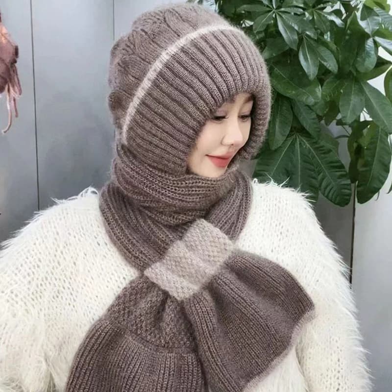 Sciarpa per cappelli lavorata a maglia invernale Set sciarpa per la protezione dell'orecchio a prova di freddo berretti per ragazze caldi berretti da ciclismo antivento per donna all'aperto
