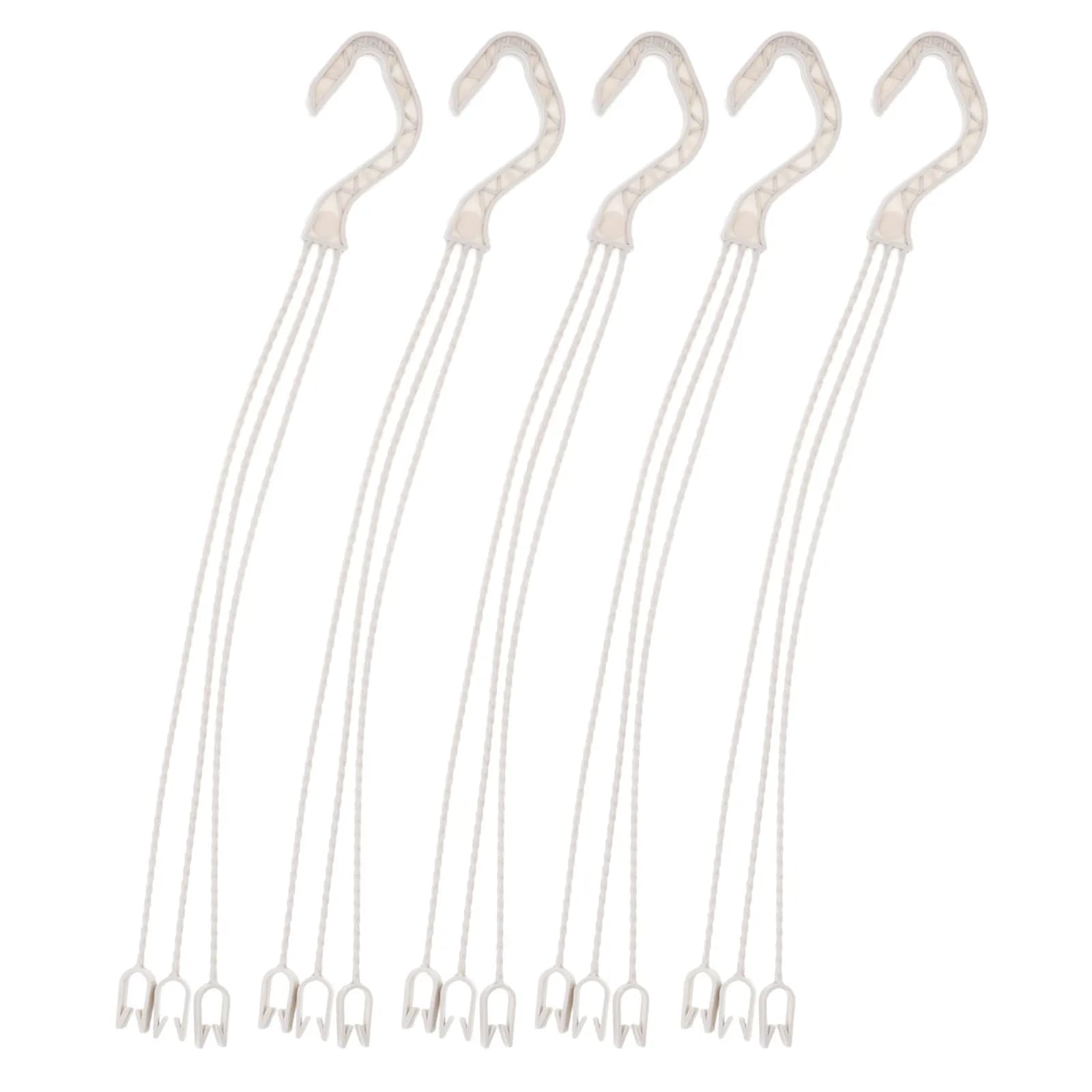 5Pcs Hanging Basket Flowerpot Water absorbing Hooks White Plastic Pots Plant Holders Garden Accessories Balcony Home Office Use