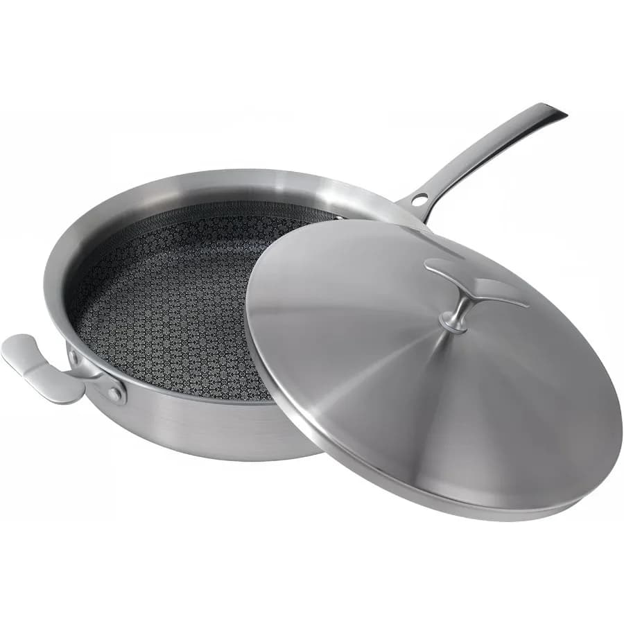 12 inch non-stick pan with home cooking cover and professional use Stainless steel TriPly pan with fast and uniform