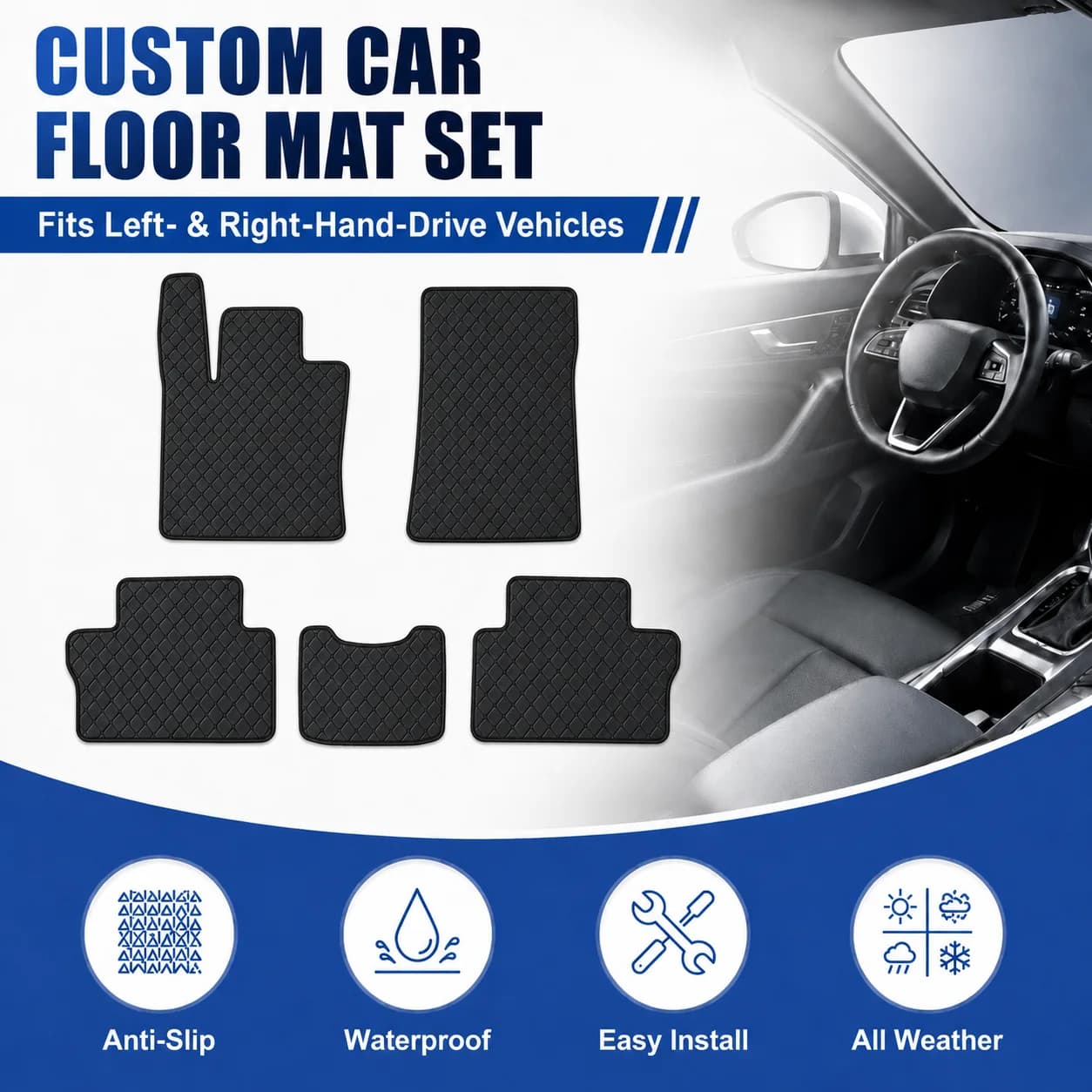 Customized Car Floor Mats for Bestune B70S Coupe 2022-2025 All-Weather Waterproof Anti-slip Flat Floor Liners Auto Accessories