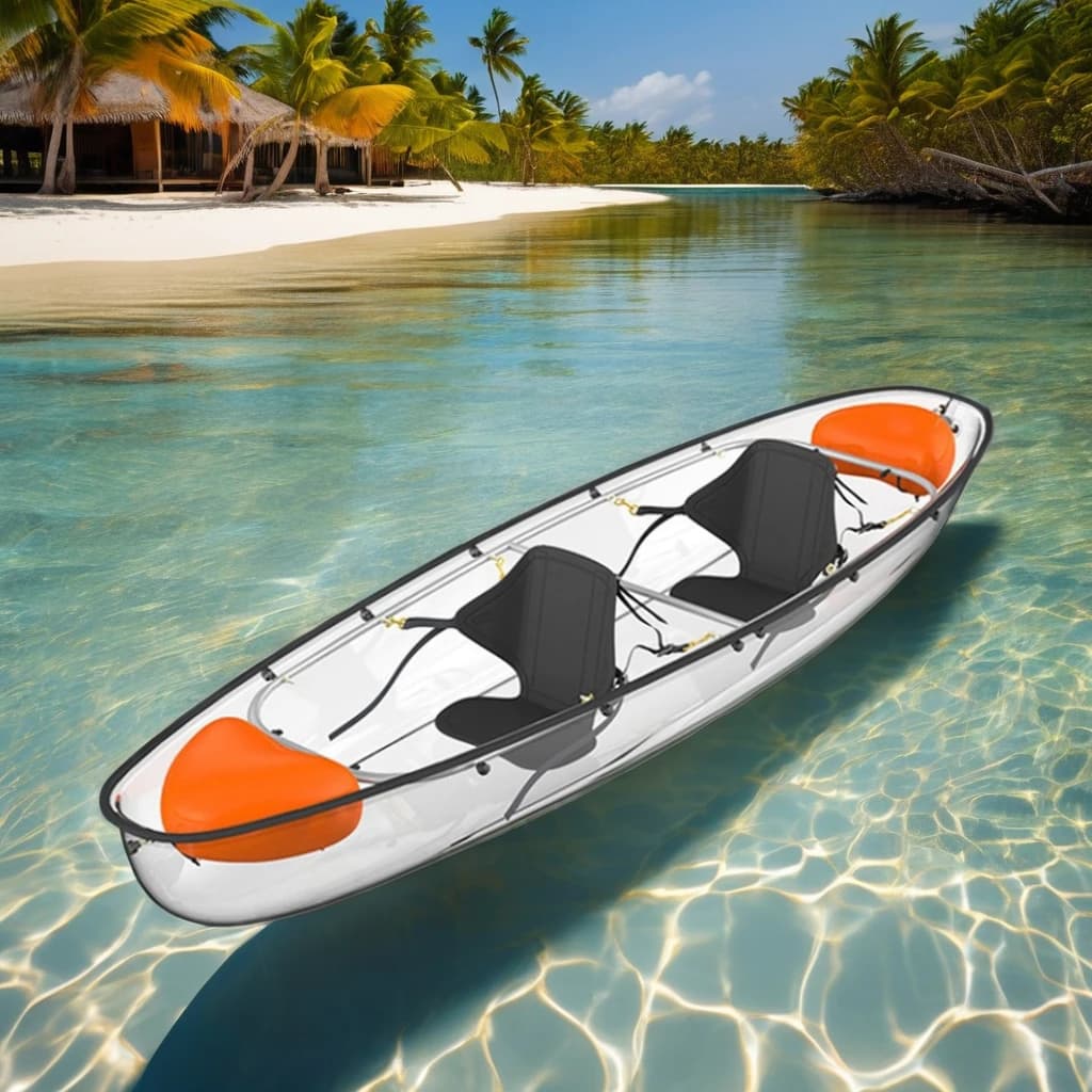 2024 Nuovo Design Single Paddle SUP Kayak Trasparente Trasparente 4m PC in alluminio per la pesca all'aperto Laghi Fiumi Canoa per 2 persone