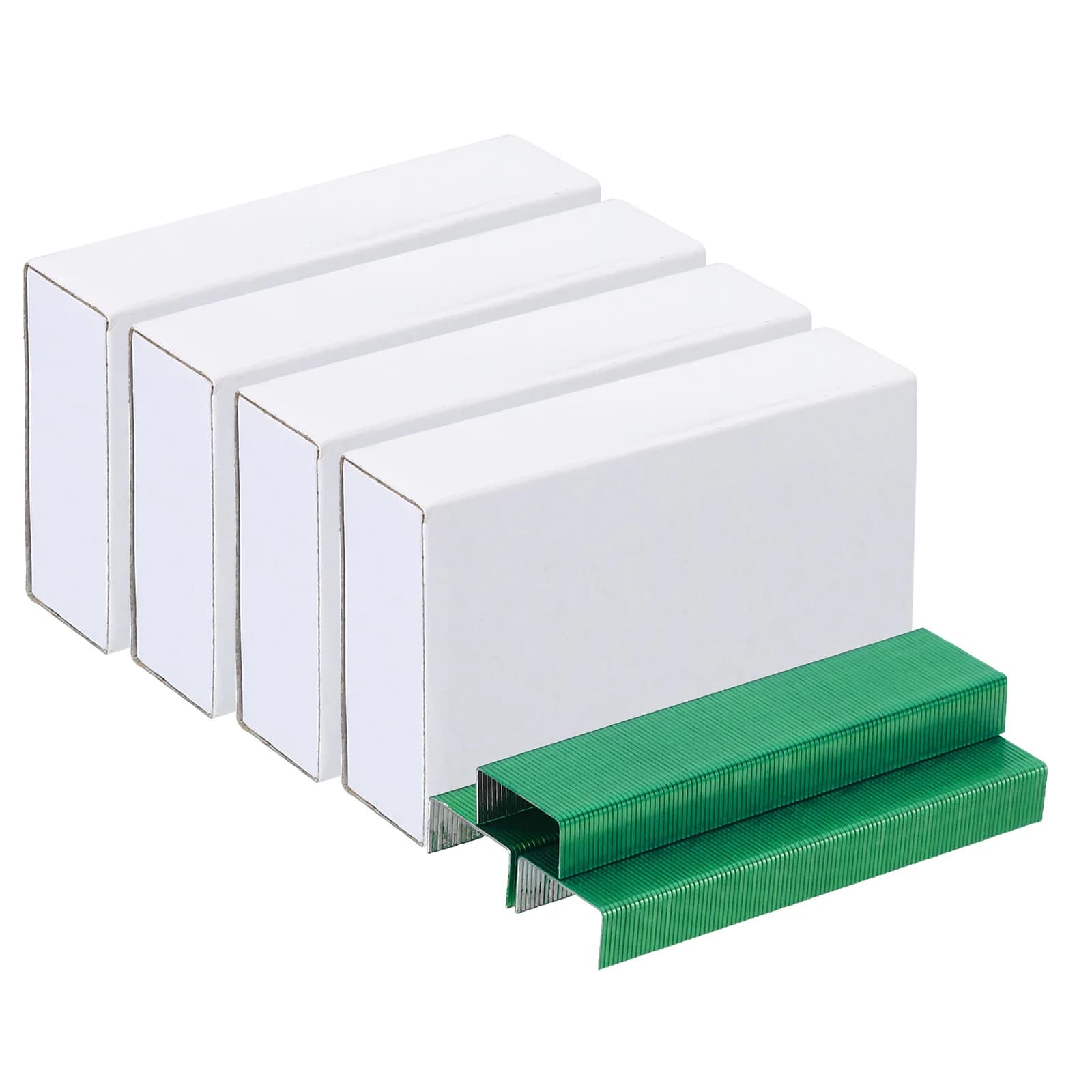 4000 pezzi/4 pezzi graffette in metallo verde 26/6 graffette cucitrici Standard 1/4 pollici di lunghezza cancelleria per ufficio forniture per rilegatura scolastica