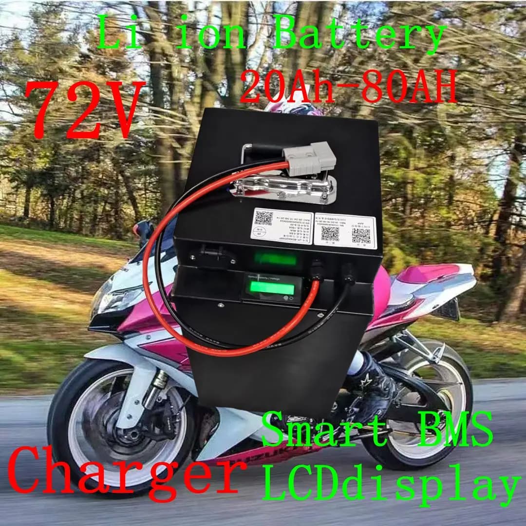 Lithium ion battery 20S 72V 20Ah 30Ah 40Ah 50Ah 60Ah 70Ah 80Ah with BMS 3000W for motorcycle, electric car, bike pedal + charger 84V