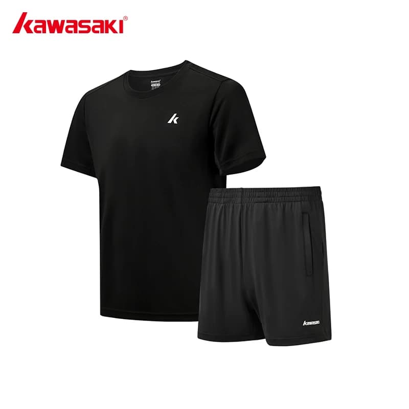 Set T-shirt e Pantaloncini Estivi da Uomo Kawasaki, Completo Sportivo Traspirante, Set T-shirt a Maniche Corte Casual e alla Moda