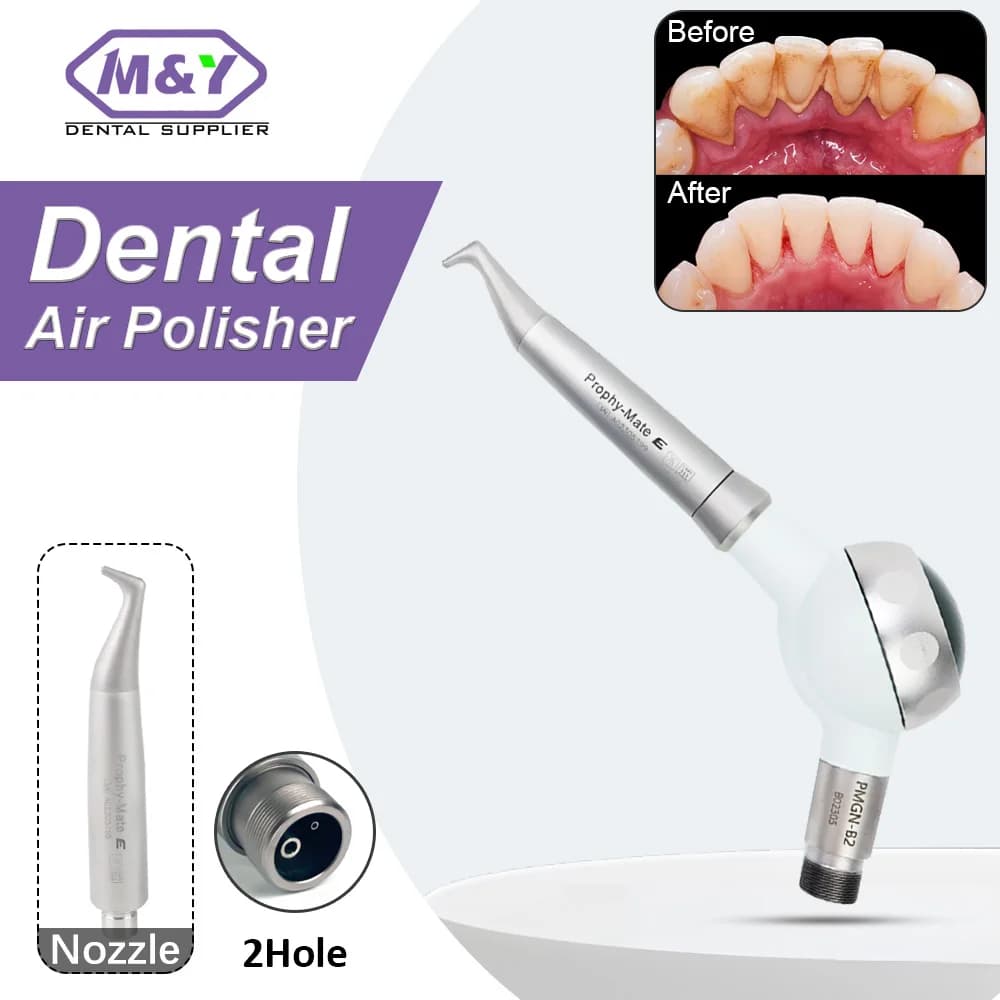 Idropulitrice Dentale ad Aria e Acqua, Pulitore Orale a Getto d'Aria, Strumento per Igiene e Sbiancamento Denti, Pistola Prophy a 2 Fori, Attrezzatura Odontoiatrica
