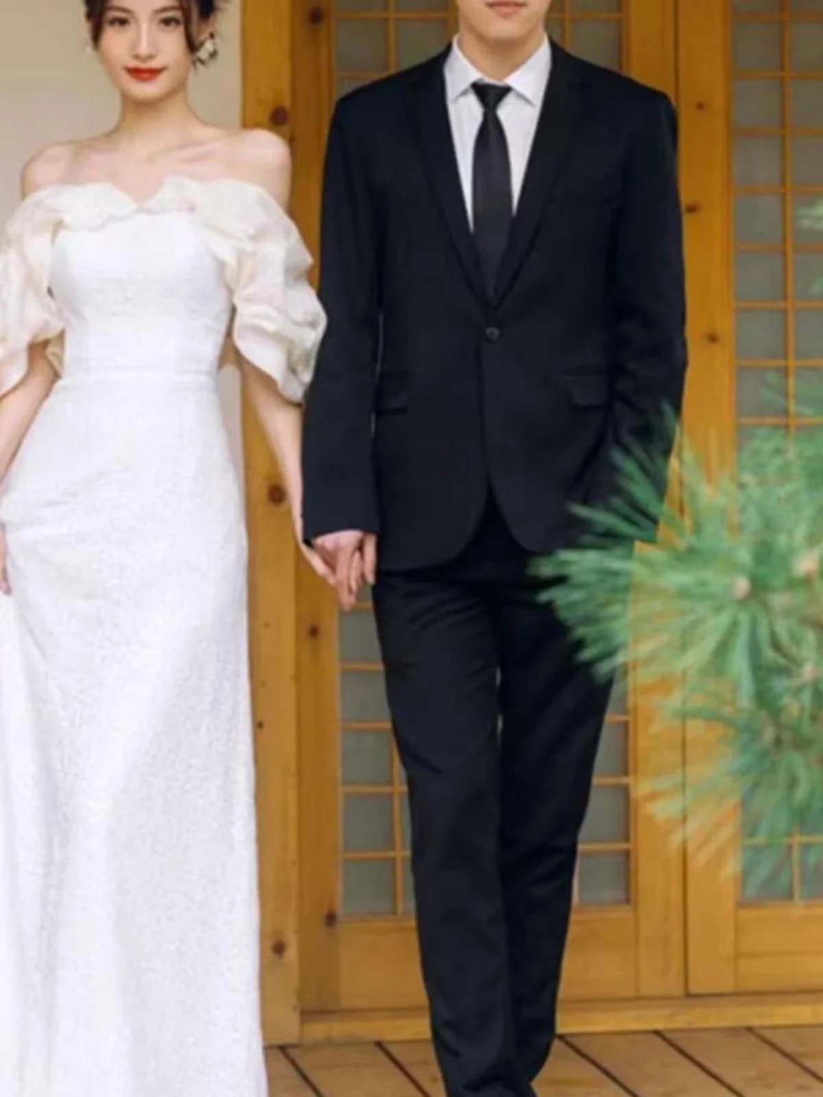 Dress from Bride of Luxury White Monospalla with Paillettes for Photo Service of Fidanzamento, Pre-Matrimonium Ceremony, Long Evening Dress