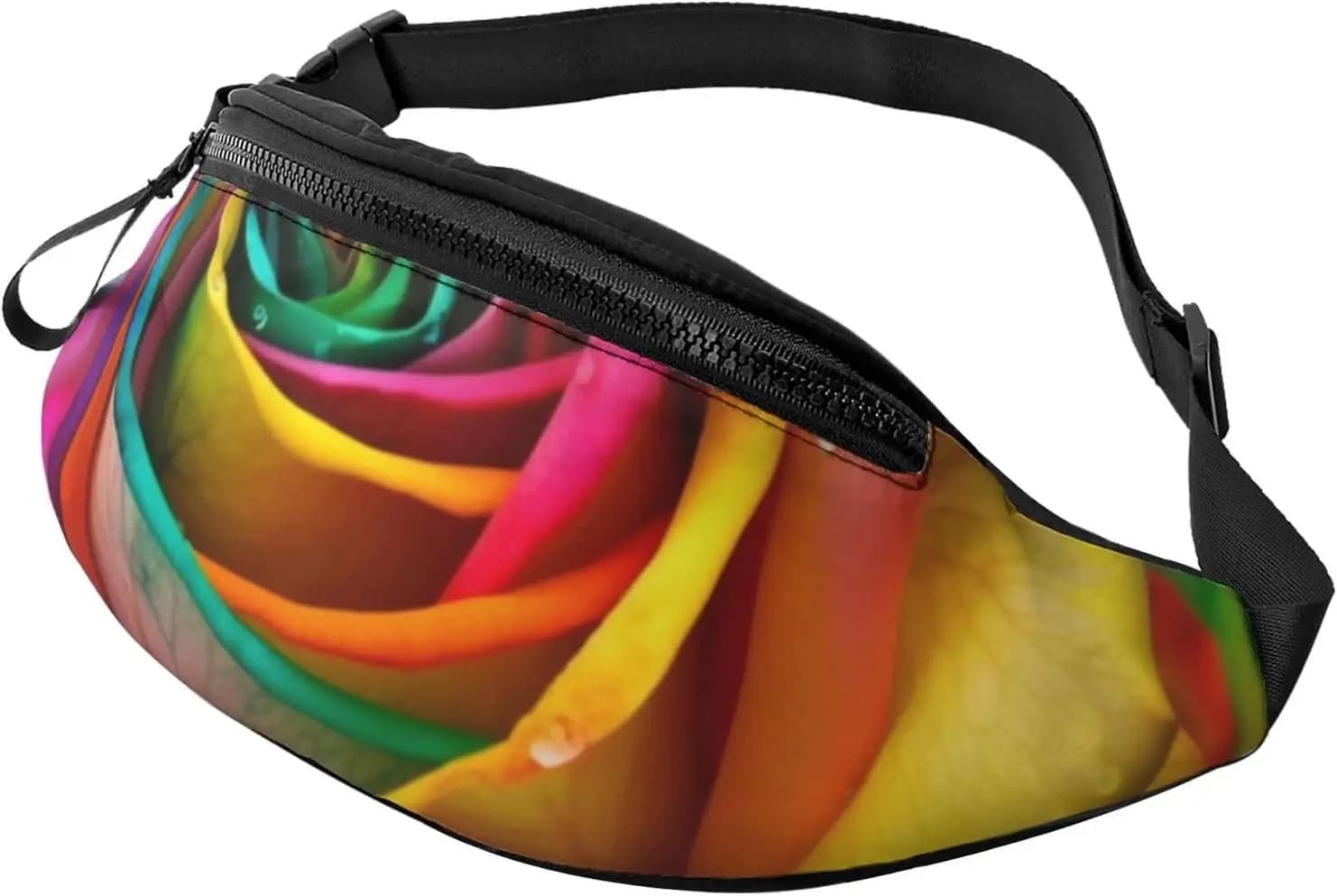 Marsupio Rainbow Rose for Men Women's Fashionable Running Waist Bags Waterproof Shoulder Bag everywhere with Adjustable