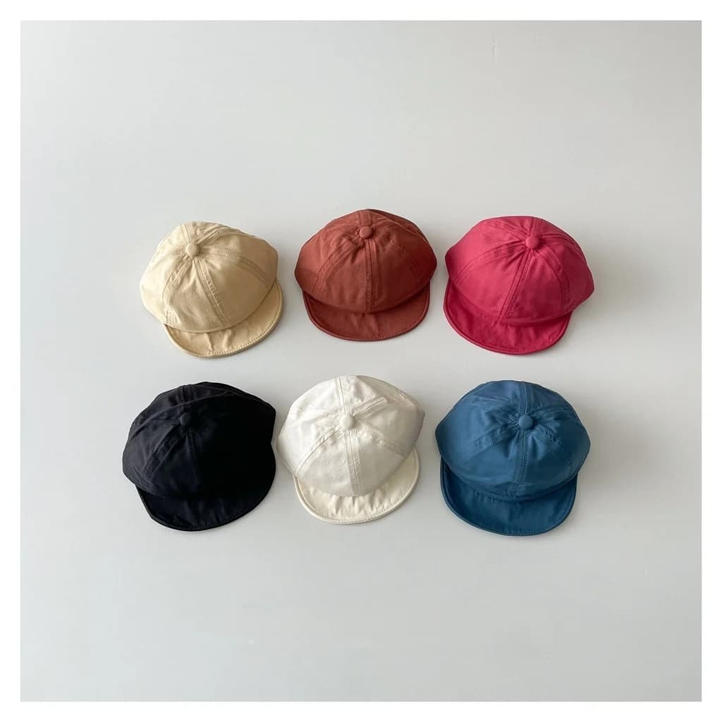 Cappellino Morbido per Neonati, Berretto in Cotone Tinta Unita per Bambini e Bambine, Cappello da Baseball Casual per Primavera Estate, Visiera Parasole per Neonati e Bambini
