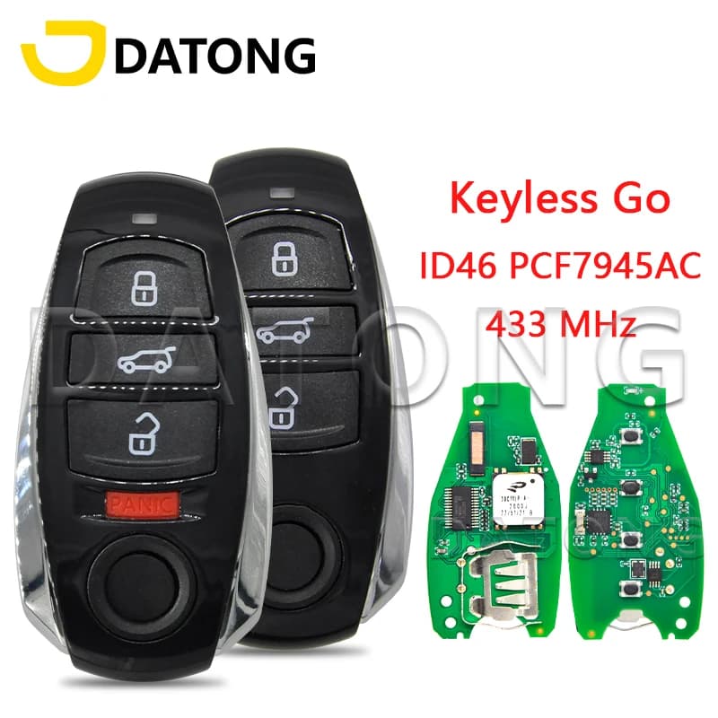 Datong World 433MHz ID46 Chip Keyless Go Car Remote Control Key per VW Volkswagen Touareg 2011-2018