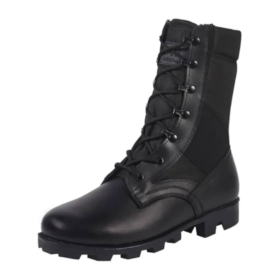 Stivali da Combattimento per Uomo, Stivali Militari Leggeri da 8 Pollici, Scarpe Tattiche Traspiranti con Zip Laterale per Sicurezza, Pattuglia e Servizio