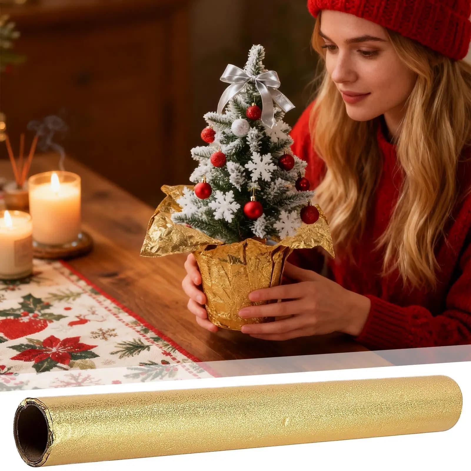 Foil Plant Pot Covers 10-Yard Wrapping Sheets Roll Waterproof Floral Foil For Plant Pots For Christmas Birthday Wedding Bridal