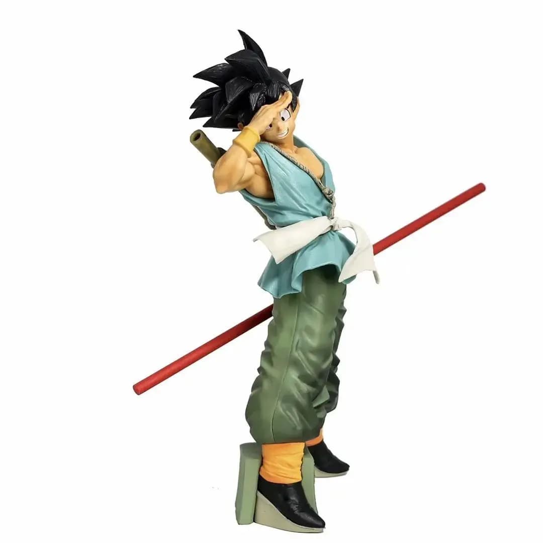 Dragon Ball Anime Figura Son Goku Azione Bandai Golden Hoop Rod Decorazione 10th Anniversary Modello Ornamento Collezione di bambole 28 cm