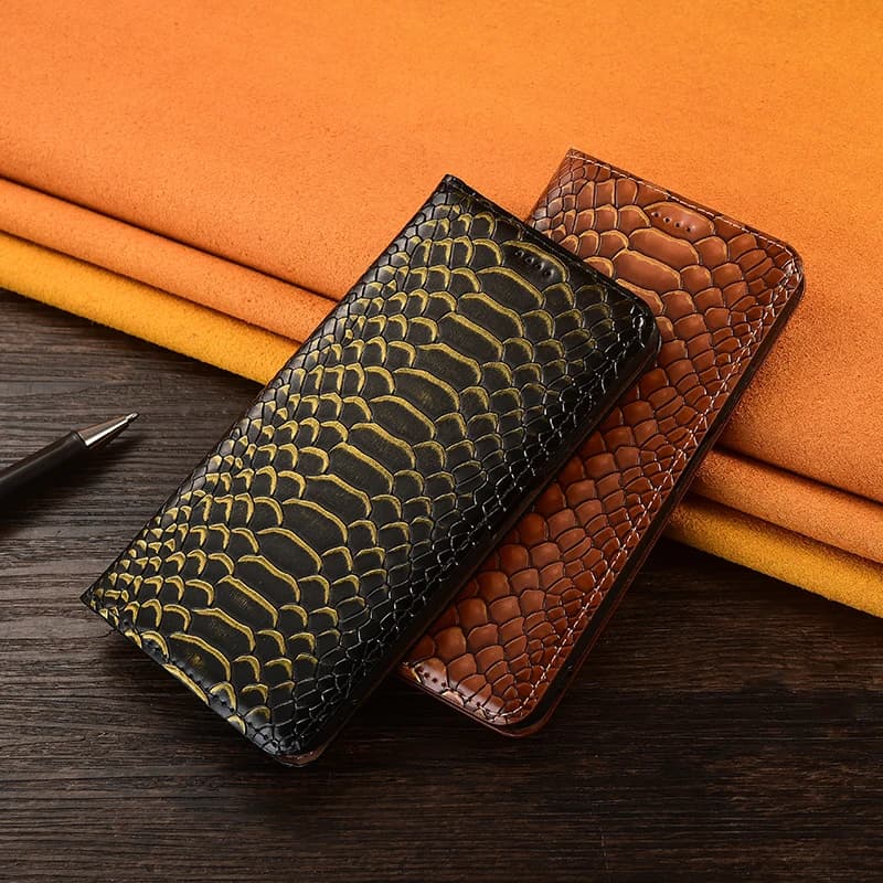Retro Python Embossed Leather Phone Case For Infinix Hot 9 10 10i 10T 10s NFC 11 11s 12 Play Pro Wallet Flip Cover