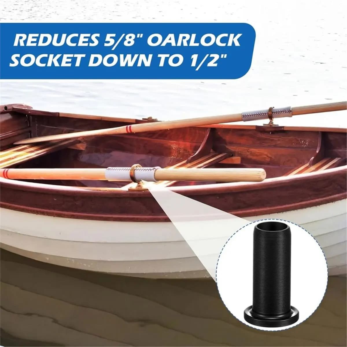 PHONE&GEAR 16 Pcs Oar Lock Socket Inserts 1/2" Kayak Paddle Lock Bushings Kayak Bushings Canoe Paddle Holder Accessories