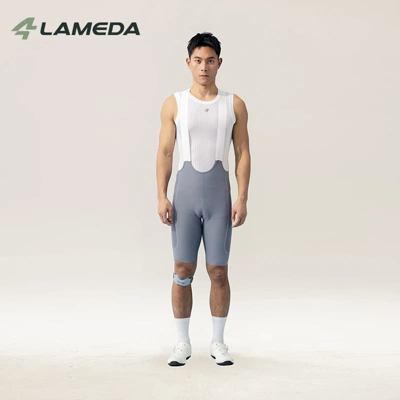 Lameda Nuovi Pantaloncini da Ciclismo da Uomo con Bretelle, Modello Double Arrow, ad Alta Elasticità, Abbigliamento da Ciclismo Uomo