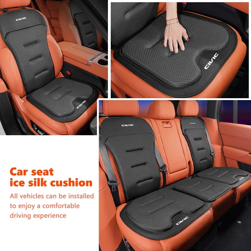 Coprisedile per auto Cuscino per schienale in seta di ghiaccio Tappetino protettivo per sedile posteriore per Honda typer civic 4d 10th gen 8th gen 2018 2019 2017