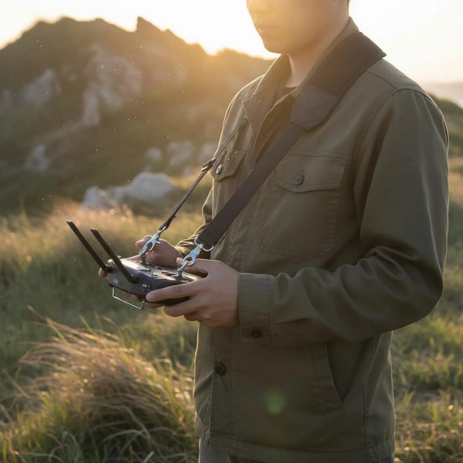 Cinghia per Trasmettitore Drone a Installazione Rapida, Cinghia Regolabile per Controller Drone, Cordino Antiscivolo in Nylon a Lunga Durata