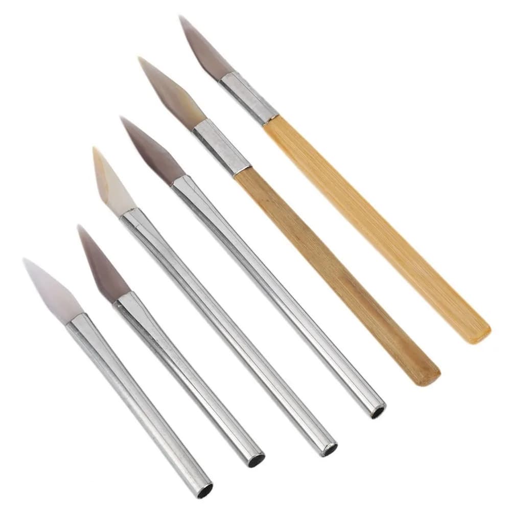 6 pezzi di materiale professionale per agata, lucidatore per agata, forme diverse, dimensioni diverse, strumenti per lucidare, strumenti per intaglio, creazione di gioielli