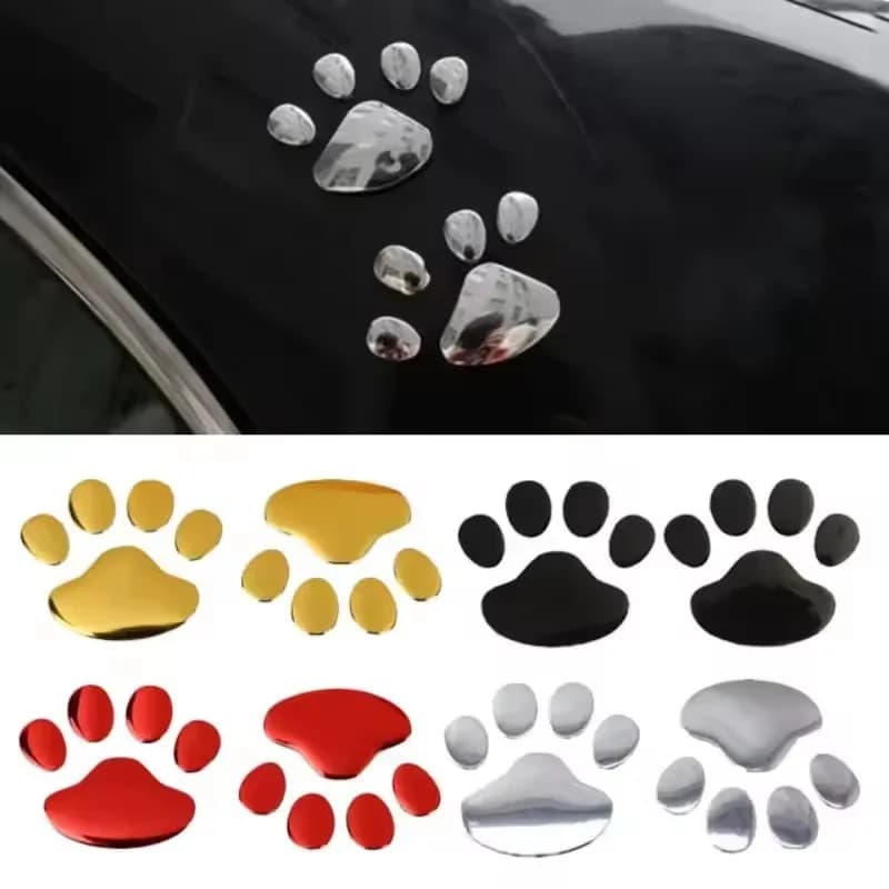 1/2/4 Paia di Adesivi 3D per Auto a Forma di Impronta, Adesivi Creativi a Forma di Zampa di Cane, Adesivi Morbidi Personalizzati per Auto Elettriche