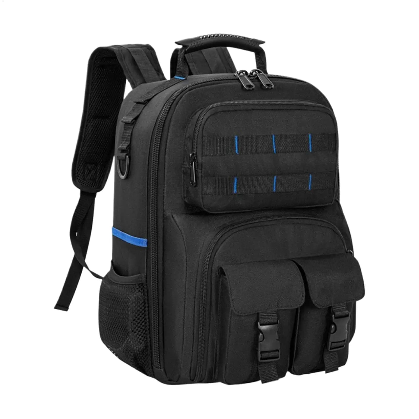 Zaino Porta Attrezzi Resistente con Fondo Rigido e Tasche Multiple, Zaino da Lavoro per Tecnici, Elettricisti e Falegnami