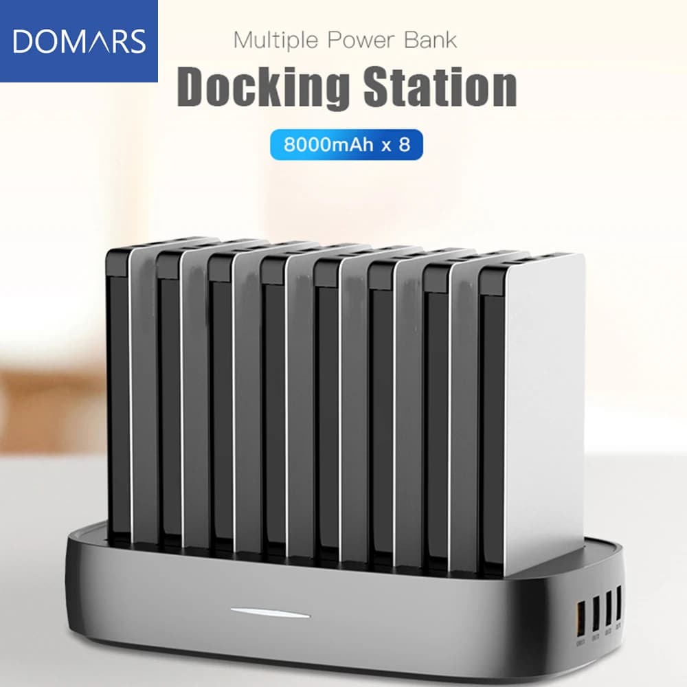 Domars 8 x 8000mAh High-Capacity Fast Charging Metal Shared Power Bank Combo Set Portable Mobile Battery CCC Certified