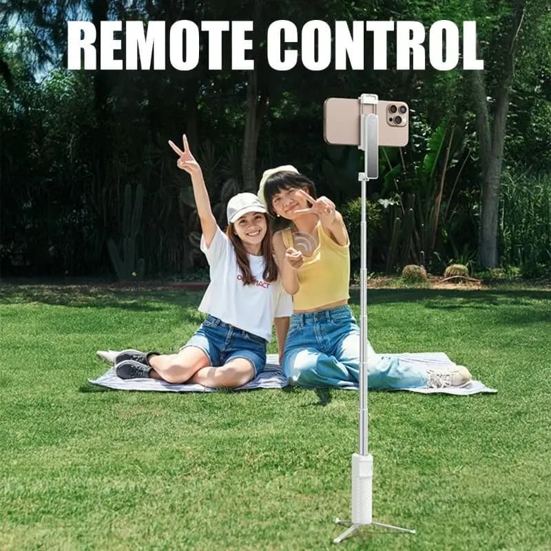 Foldable Selfie Tripod Stand, 12cm Pocket Size, Detachable Wireless Remote For Group Photos And Video Recording H8WD