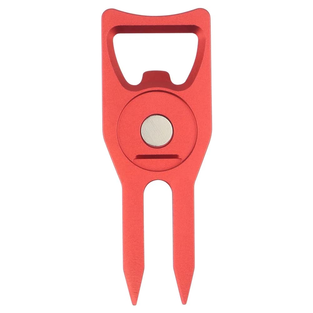 6-in-1 Golf Ball Fork Bottle Opener Magnetic Golf Fork Marker Creative Multi-functional Golf Groove Cleaner Hat Clips