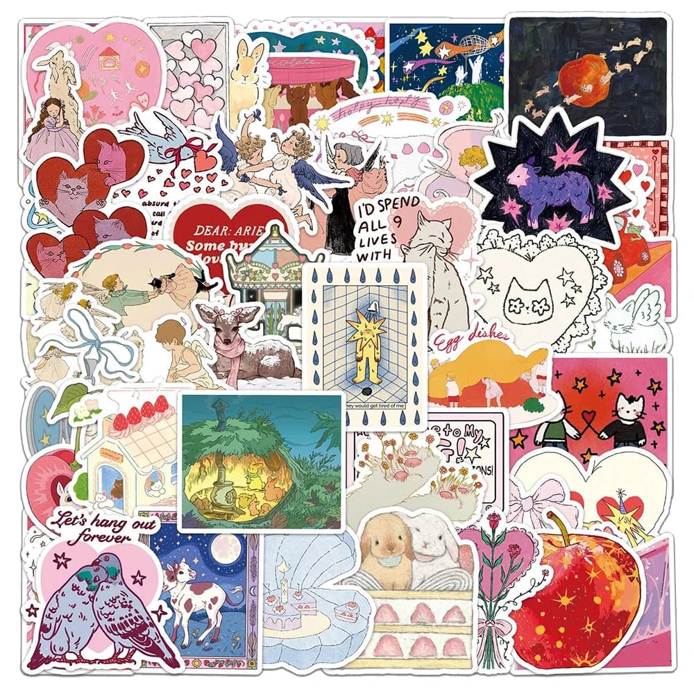 10/30/50PCS Del Fato Del Fato Del Fumetto Adesivi Estetica Cute Girls Decorazione Del Cuore Decalcomanie Impermeabile FAI DA TE Cassa Del Telefono Notebook Diario