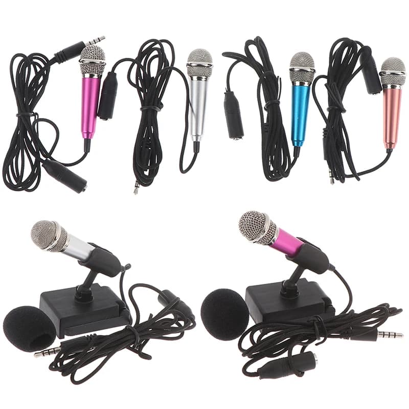 Mini microfono portatile per karaoke KTV con microfono da studio stereo da 3,5 mm per PC cellulare
