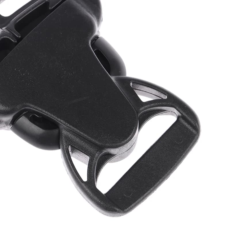 Accessorio per marsupio in plastica nera rapida con fibbia a tre punti a 3 vie da 25mm
