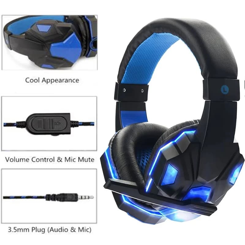 3.5 mm wired gaming headphones Earphones with noise cancellation with microphone volume control for laptop Switch
