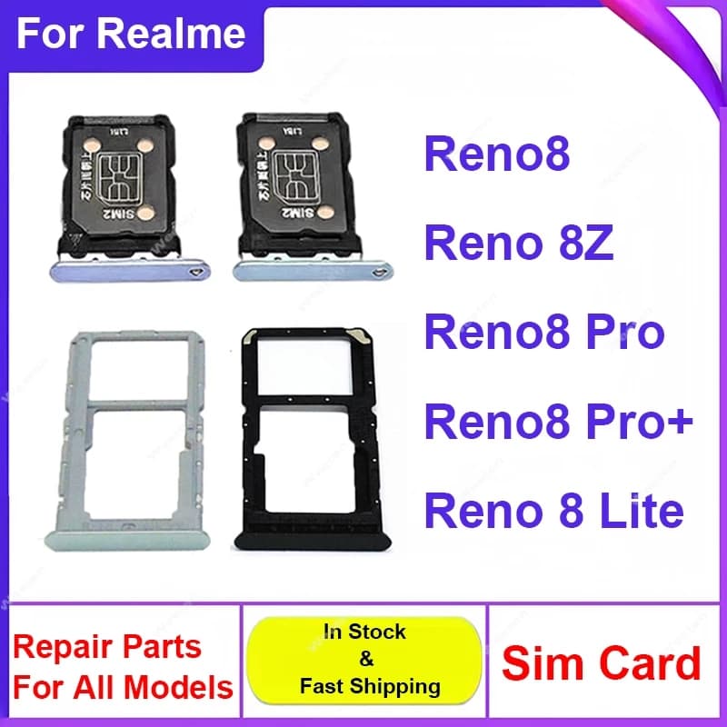 Vassoio per SIM Card per OPPO Reno 8 8 Pro + Plus 5G Slot per SIM Card Micro SD Card Reader Holder Socket Parts