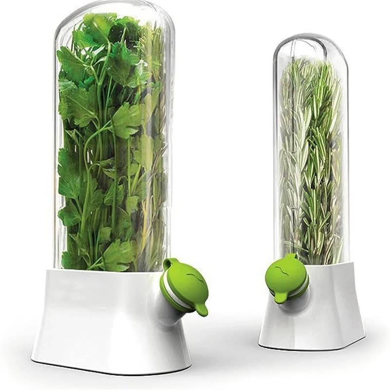 Frigorifero Herb Crisper Saver Pod contenitore bottiglia di conservazione delle verdure mantenere erbe/coriandolo/menta/prezzemolo/asparagi verde fresco