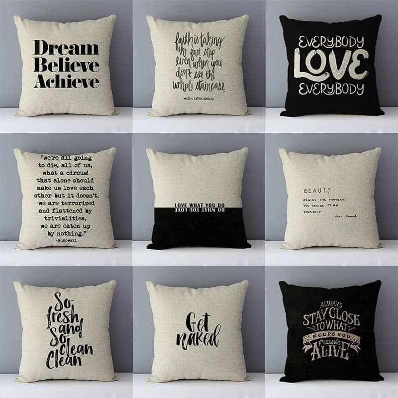 Dream believe achieve letters printed quality cozy lining for pillow decorative cushions for the house square pillow 45x45 cm for sofa D5