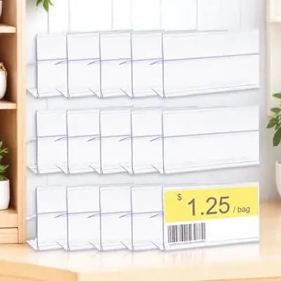 30 Pezzi Porta Etichette Trasparenti in Plastica per Esposizione Prezzi, Ideali per Supermercati e Negozi al Dettaglio