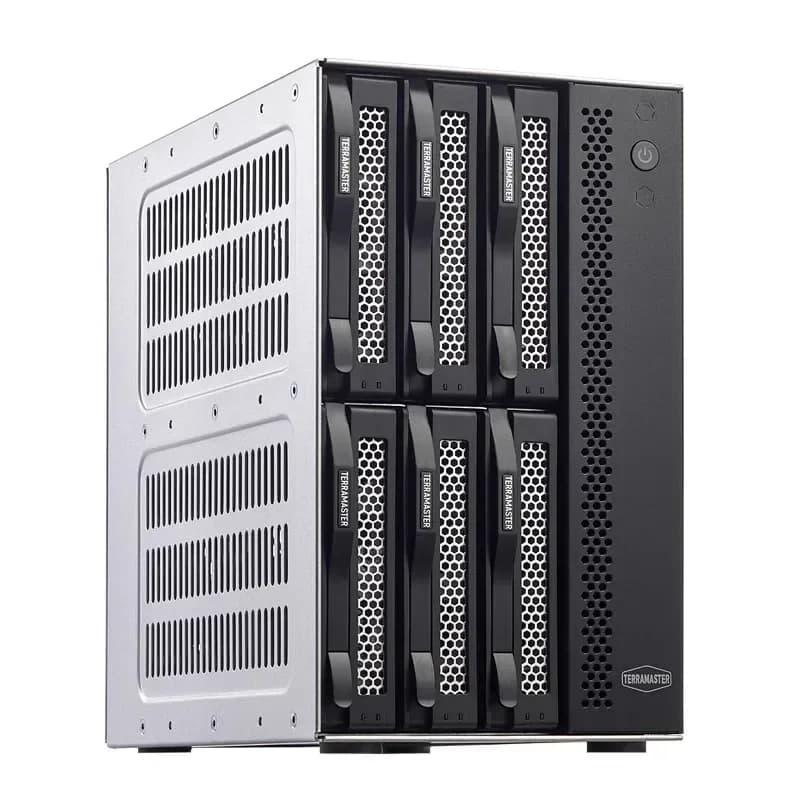 Intel quad-core enterprise-class 6-bay hard drive enclosure, 423 network NAS storage, dual 2.5G Ethernet ports.