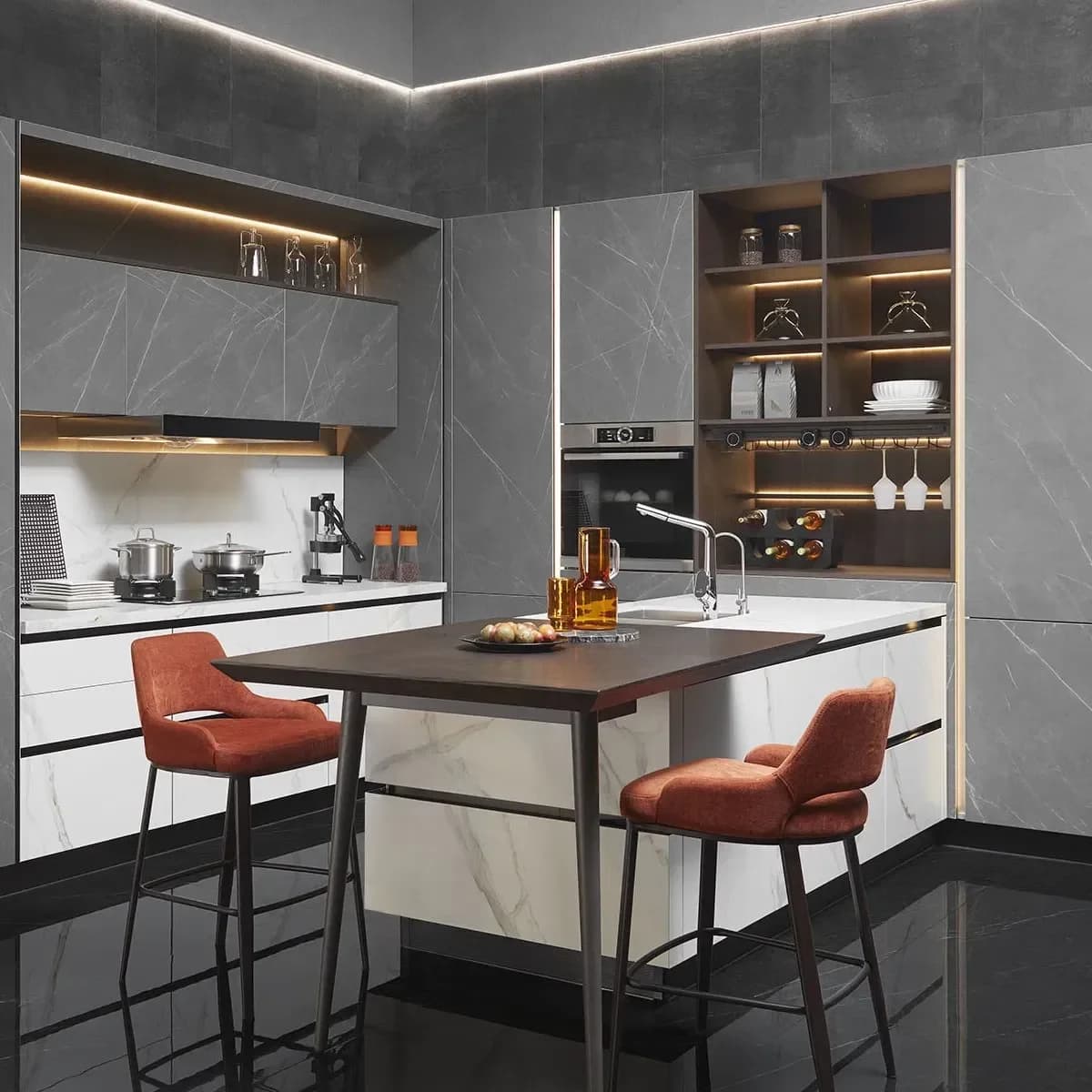 Mobili da cucina di lusso modulari con isola - Stile moderno personalizzato