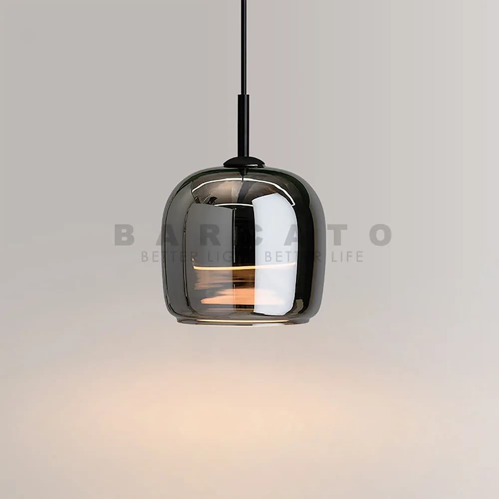 Lampade a sospensione moderne in vetro a LED lampada a sospensione grigio fumo per sala da pranzo Bar arredamento per interni illuminazione camera da letto comodino apparecchio a Led