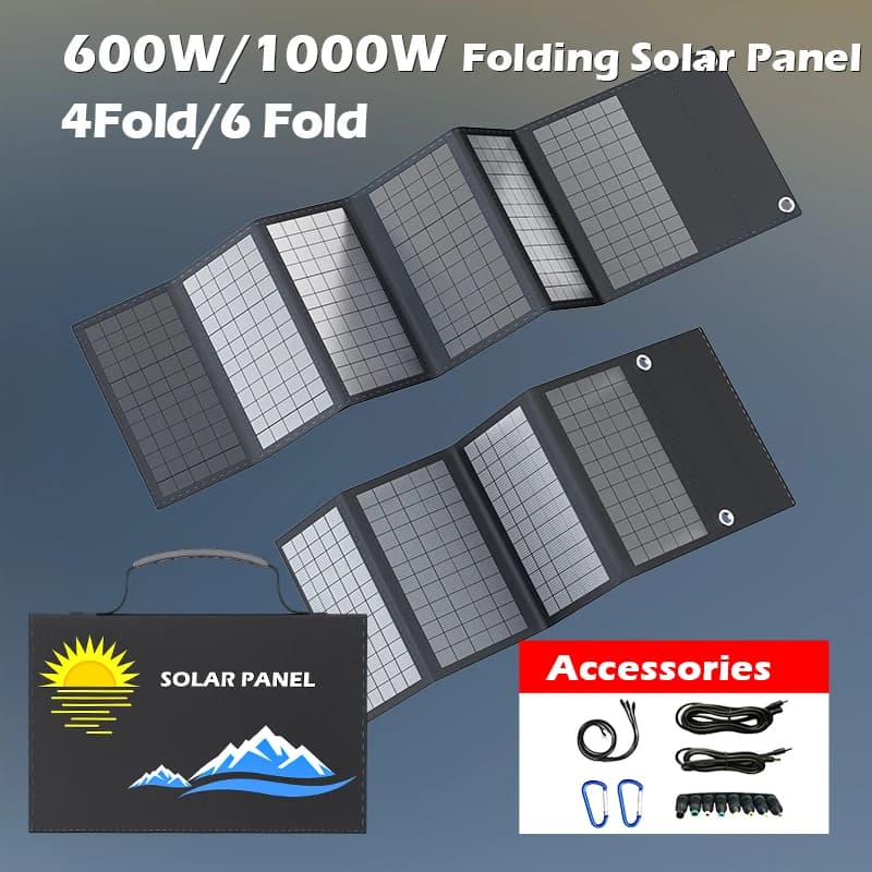 600 W 1000 W 18 V, caricatore solare portatile, USB 12 V CC, pannelli pieghevoli da campeggio, per telefono cellulare, centrale elettrica per laptop