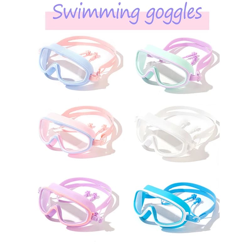 Children's swimwear Large-angle swimming glasses anti-fog and anti-ultraviolet; waterproof children's pool glasses