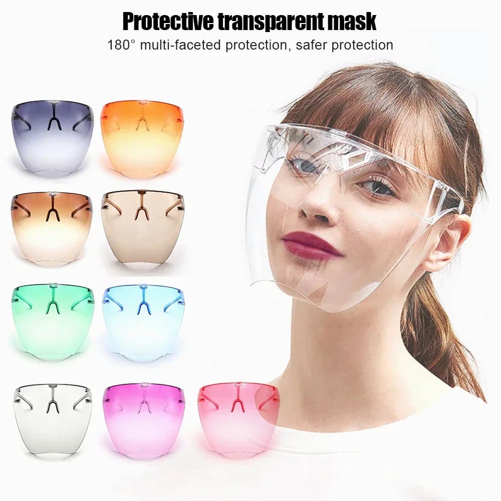 Visiera Protettiva Unisex Colorata, Occhiali da Ciclismo, Maschera Anti-schizzi Mezza Faccia