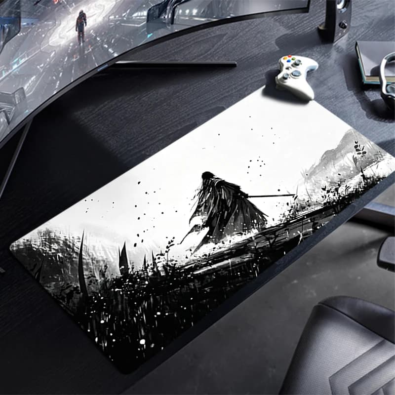 Mouse Pad Ink Swordsman Gaming Accessories PC Gamer Alfombrilla Xxl Computer Desk Mat Laptop Varmilo Keyboard Mousepad