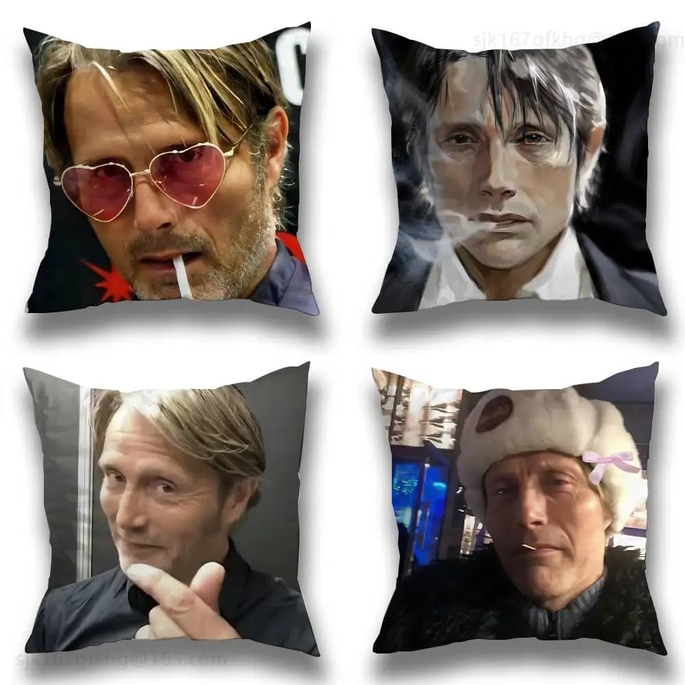 Mads Mikkelsen H-Hannibal Federa per cuscino Soggiorno Divano Fodera per cuscino adatta per la decorazione della camera da letto di casa