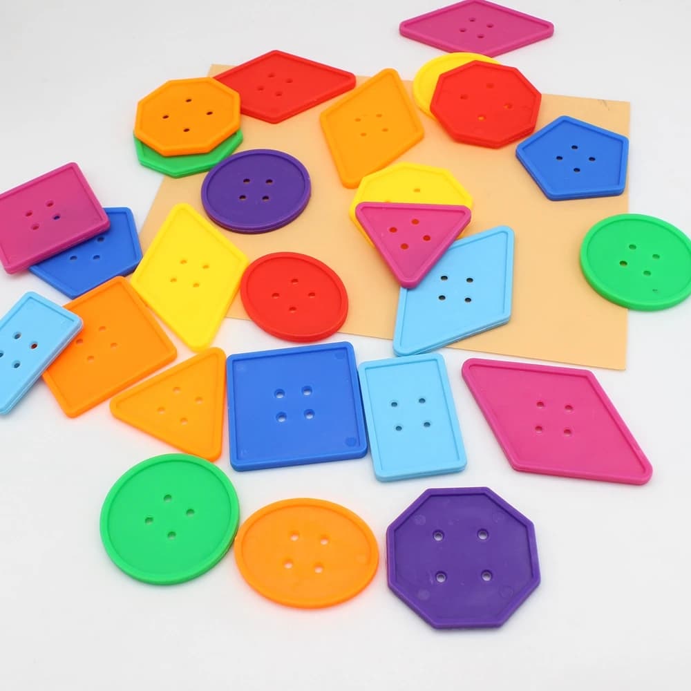 10pcs/lot 47mm 4 Holes Big Plastic Buttons for Crafts Scrapbooking Decorative Polygon Buttons