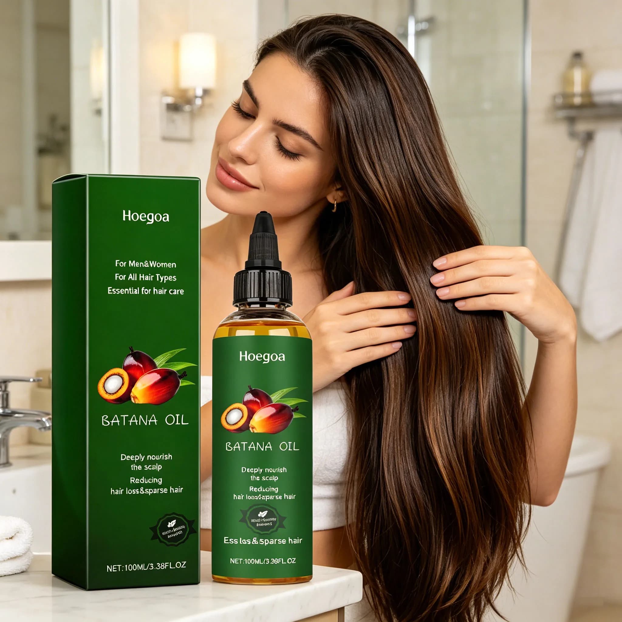 Olio Rinforzante per Capelli Batana, Ripara i Capelli Danneggiati, Anti-Caduta, Aumenta lo Spessore dei Capelli, Nutre il Cuoio Capelluto, Olio Essenziale per la Ricrescita dei Capelli