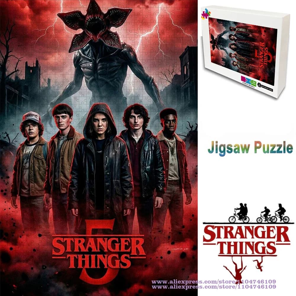 Stranger Things Puzzle Puzzle 108/200/300/500/1000/1500 pezzi Puzzle di film Puzzle di intelligenza Bambini e adulti Compleanno Regalo unico