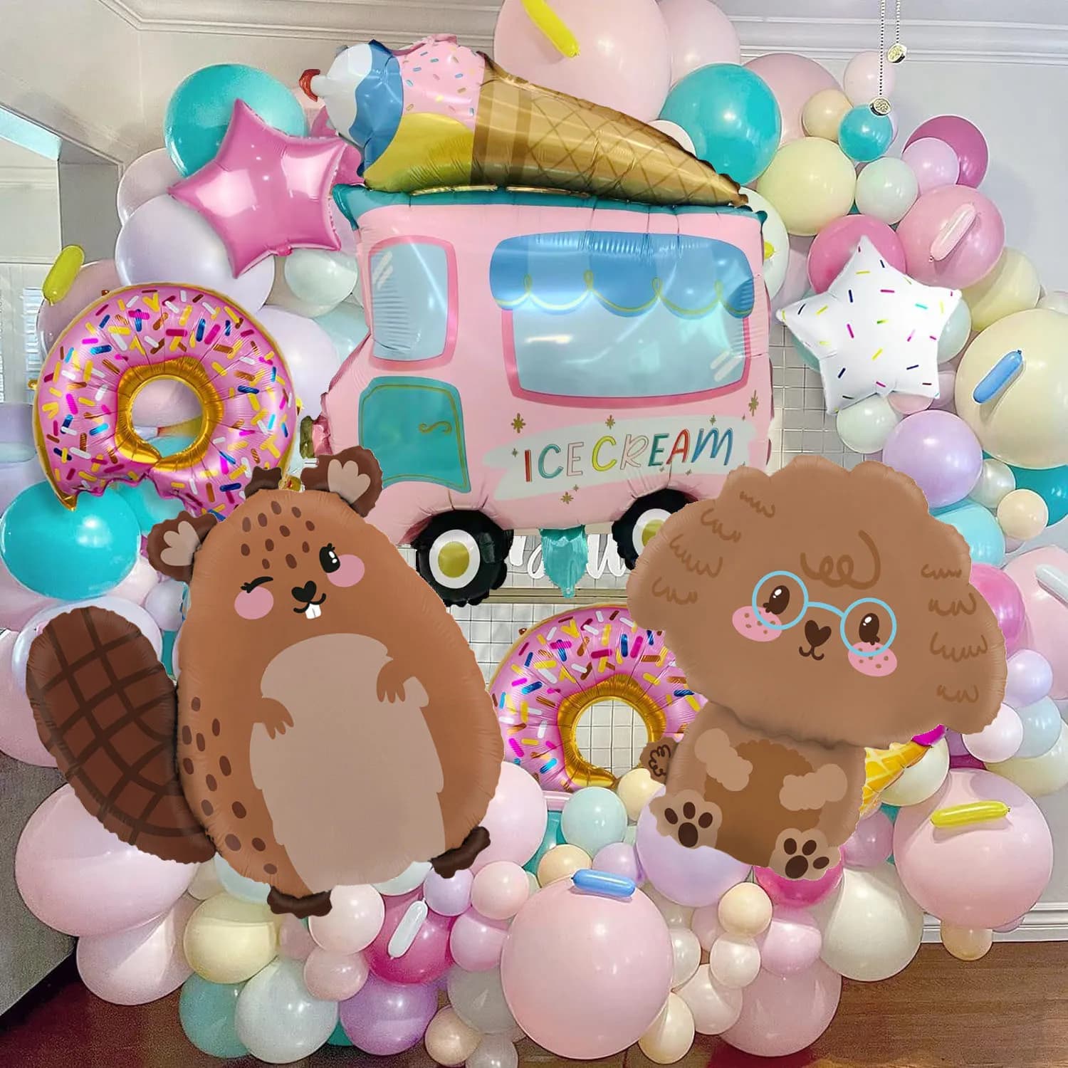 1 pz nuovo design gelato auto palloncino foil per bambini decorazioni per feste di buon compleanno forniture cane castoro palloncino a elio